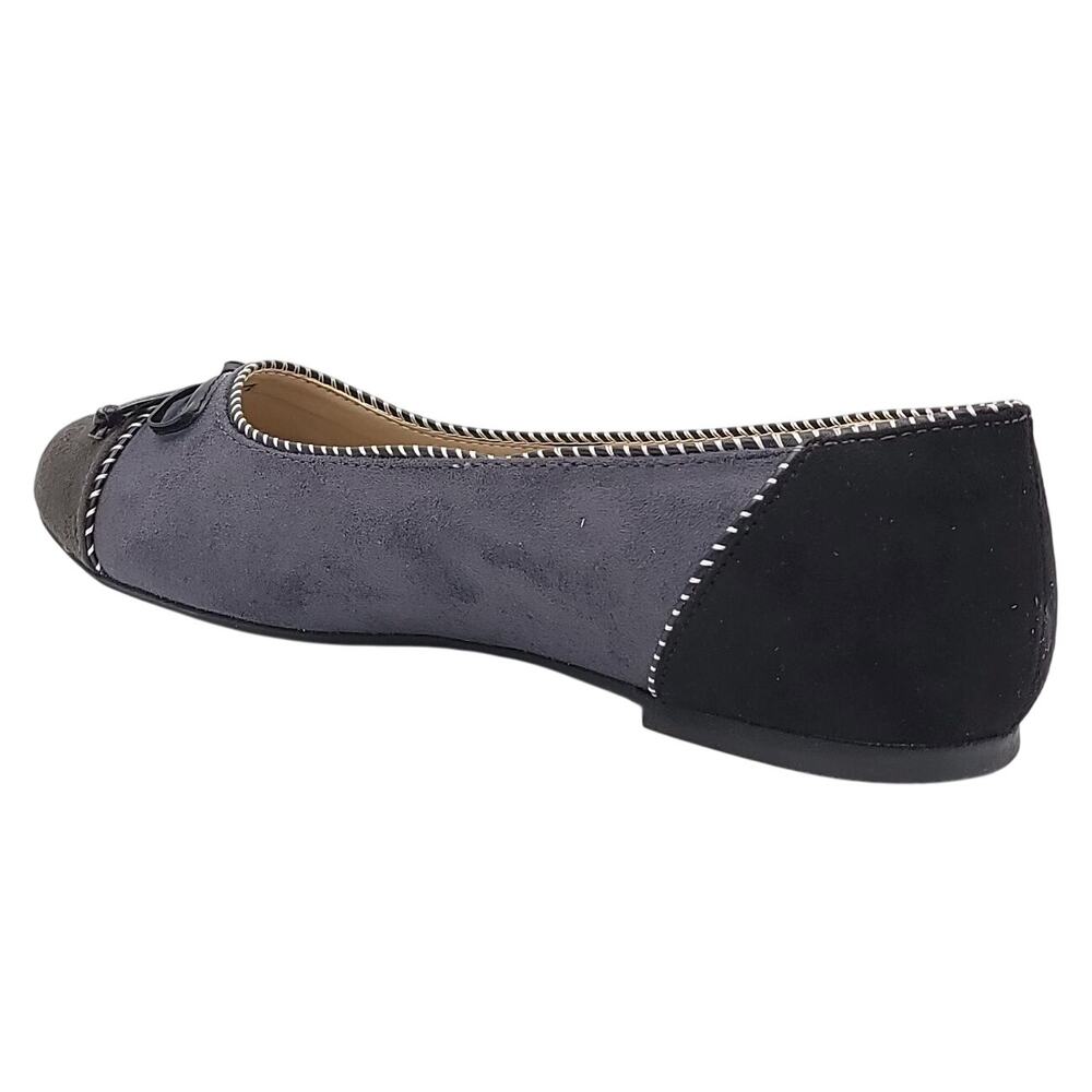 Rialto Women Sailor Cap Toe Ballet Flats Size US 8.5M Black / Grey Multi - Picture 3 of 5